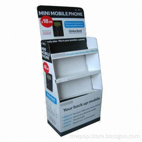 POS cardboard display, present mobile products, strong & eco-friendly material, stable, long-lasting